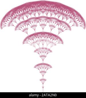 Flat Vector computer generated L-system Branching Fractal - Generative Art Illustrazione Vettoriale