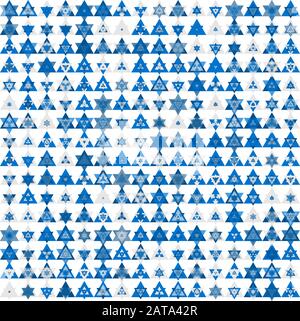 Vettore blu continuo Magen David, Stella di David Pattern Illustrazione Vettoriale