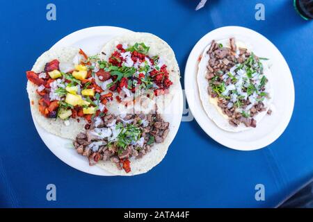 Tacos tradizionale 'el pastor' a Cancun, Messico Foto Stock