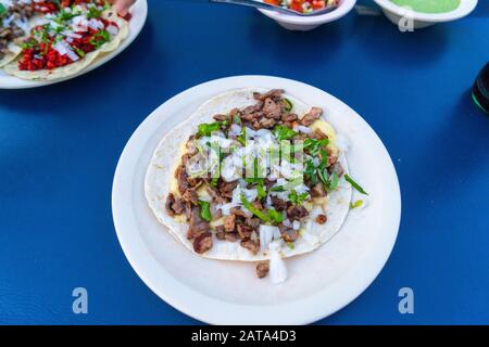 Tacos tradizionale 'el pastor' a Cancun, Messico Foto Stock