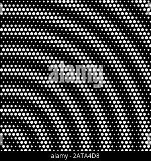 Concentrico Moire Stipled Halftone sfondo - Grunge Vector Op Art Illustrazione Vettoriale