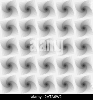 Spirale Vettoriale Grigia Senza Cuciture Vortex - Square Op Art Background Illustrazione Vettoriale