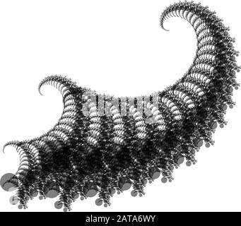 Vettore Frattale Spirale A Piombo Cornucopia Forma A Vortice - Elemento Generativo Op Art Illustrazione Vettoriale