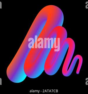 Pennello Vector Neon Bright - Elemento Luminescent Paint Smear Design Illustrazione Vettoriale