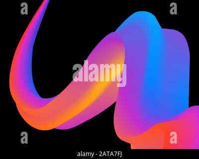 Vector Neon Bright Brushstroke - Luminescent Gel Paint Striscio Design Background Illustrazione Vettoriale