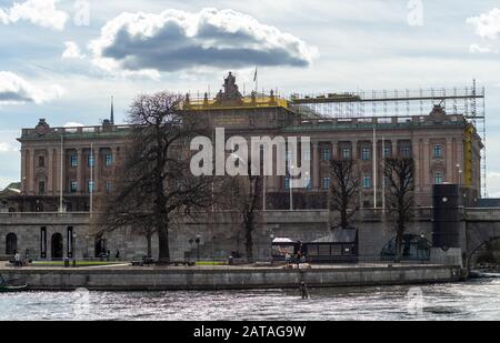 22 Aprile 2018, Stoccolma, Svezia. La costruzione del Riksdag - il Parlamento svedese a Stoccolma. Foto Stock