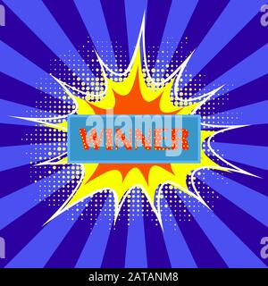 Banner Vincitore. Segno Del Gioco Della Lotteria Dei Vincitori. Affissioni Di Poker, Carte, Roulette. Illustrazione Per Il Gambling Club Illustrazione Vettoriale