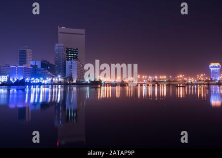 Al Balad, Jeddah City Center, Vista Notturna Foto Stock