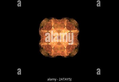 Abstract golden frattali figura simmetrica su nero Foto Stock