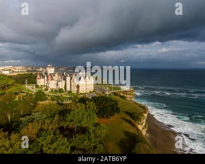 Veduta aerea del Palazzo Magdalena di Santander Foto Stock