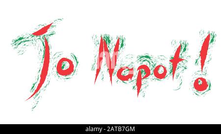 Jo Napot ! significa ciao in lingua ungherese. Scrittura a mano con i colori della bandiera ungherese Foto Stock
