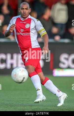 Spakenburg, 01-02-2020 ,De Westmaat Tweede Divie, calcio olandese, stagione 2019-2020, IJsselmeervogels giocatore Gillian Justiana durante la partita Foto Stock