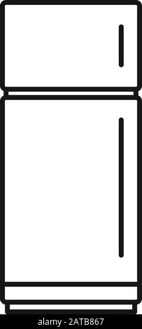 Icona frigorifero freddo. Icona vettore frigorifero freddo per disegno web isolato su sfondo bianco Illustrazione Vettoriale