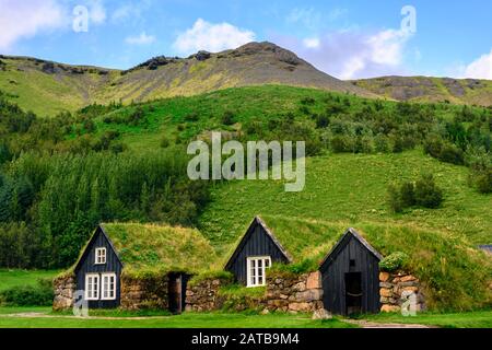 Skogar, ISLANDA - 7 AGOSTO 2019: Museo popolare di Skogar Foto Stock