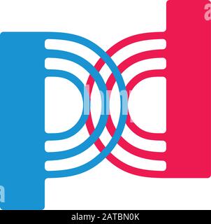 letter pd stripes geometric simple logo vector Illustrazione Vettoriale