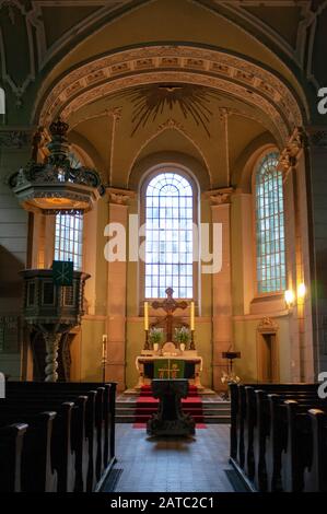 Sophienkirche a Berlino Mitte nel quartiere ebraico. Berlino Germania. Chiesa di Santa Sofia, una delle più antiche chiese barocche di Berlino, Entrance Foto Stock