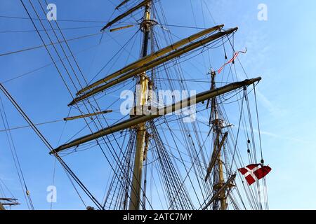 Storiaches Segelschiff im Hafen von Kopenhagen Foto Stock