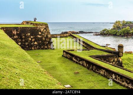 Galle Fort sulla costa sud-occidentale dello Sri Lanka. Questa fortezza fu costruita nel 1588, poi fortificata dagli olandesi durante il 17th sec. E' un mondo dell'UNESCO Foto Stock