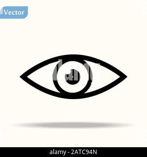 Immagine vettoriale dell'Icona occhio. Design piatto dell'icona occhio Illustrazione Vettoriale