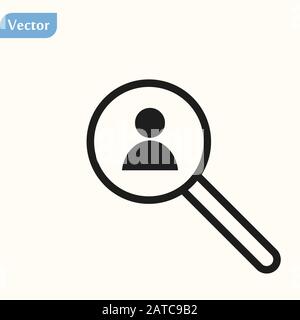 Icona di ricerca isolata su sfondo bianco. Cerca simbolo logo persone Illustrazione Vettoriale