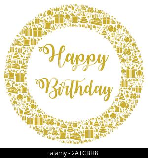 Buon compleanno carta segno illustrazione Foto Stock