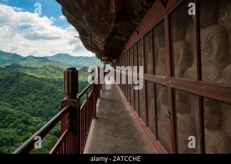 Grotte Di Maijishan Vicino A Tianshui, Provincia Di Gansu, Cina Nord-Occidentale Foto Stock