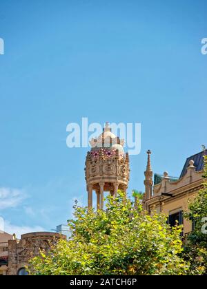 Tempietto di Casa Lleo Morera nel quartiere Eixample di Barcellona Foto Stock