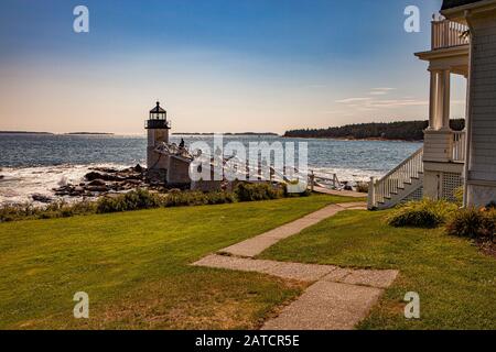 Marshall Point Lighthouse, Port Clyde, Maine Foto Stock