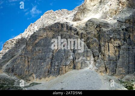 I 3000 metri di altitudine del Monte Lagazuoi nelle Dolomiti Foto Stock