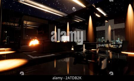 Ufficio Di Mezzanotte Foto Stock