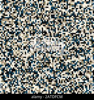 Pixel mosaico senza cuciture motivo in toni boho. Texture ripetuta con punti quadrati colorati. Sfondo geometrico del vettore. Illustrazione Vettoriale