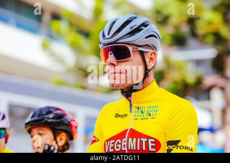 Geelong, Australia. 02nd Feb, 2020. 2 Febbraio 2020: Geelong, Australia - 2 Febbraio 2020: Cadel Evans Prima Del 2020 Cadel Evans Great Ocean Road Race Credit: Chris Putnam/Zuma Wire/Alamy Live News Credit: Zuma Press, Inc./Alamy Live News Foto Stock