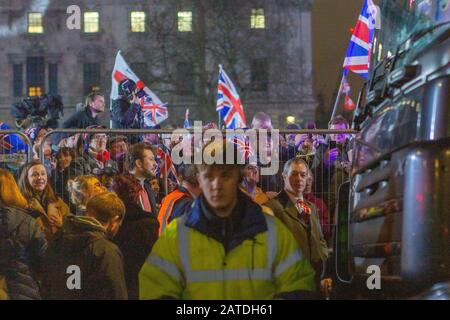 Nigel Farage al raduno Brexit di Piazza del Parlamento. 31st Gen 2020 Foto Stock