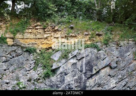 Il De la Beche non conformità a Vallis vale, Somerset. Foto Stock