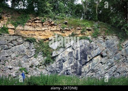 Il De la Beche non conformità a Vallis vale, Somerset. Foto Stock