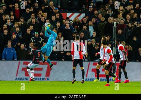 1 febbraio 2020 Rotterdam, il calcio olandese Feyenoord / FC Emmen L-R feyenoord keeper Justin Bijlow Soccer Eredivisie stagione 2019-2020 Foto Stock