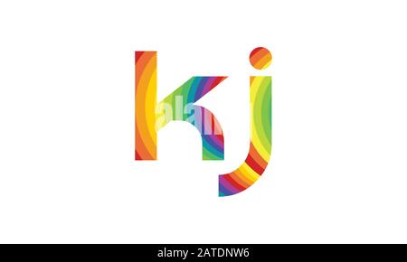 Modello vettoriale del logo KJ dell'alfabeto iniziale. Lettera Astratta Kj Logo Collegato Illustrazione Vettoriale