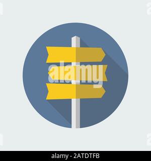 Icona della segnaletica orizzontale. Icona di segnalazione in stile piatto. Modello vuoto per testo di navigazione. Illustrazione del vettore EPS10 Clean. Illustrazione Vettoriale