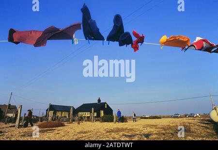 Derek Jarman's cottage a Dungeness. Kent. In Inghilterra. Regno Unito Foto Stock