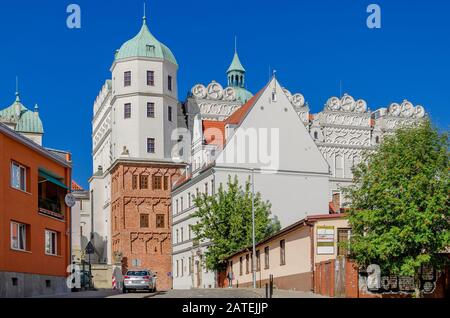 Szczecin, Provincia Della Pomerania Occidentale, Polonia. Castello dei Duchi di Pomerania, vista da via Grodzka. Foto Stock