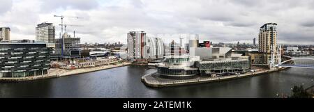 Nel Regno Unito - Vista panoramica dei Salford Quays catturati nel marzo 2017 Foto Stock