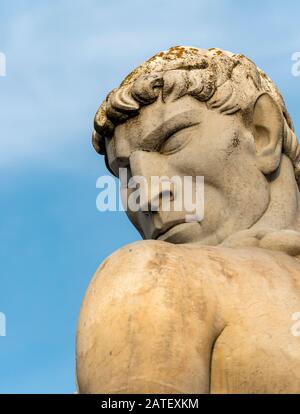 Statua dell'atleta allo Stadio dei Marmi, Foro Italico, Roma, Italia Foto Stock