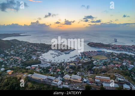 Veduta Aerea Di San Giorgio, Grenada, Mar Dei Caraibi Foto Stock