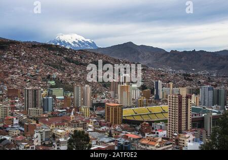 Panorama della Città di la Paz Bolivia dal punto di vista Killi Killi. Bella vista Foto Stock