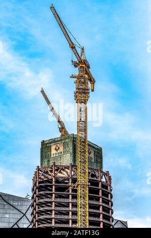 Pechino, CINA 24.022019: Quartiere centrale degli affari - CBD City skyline. Grattacieli moderni nel centro finanziario DI PECHINO. Foto Stock