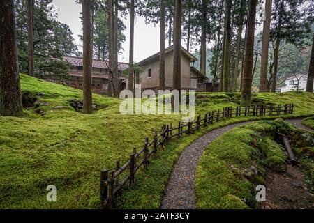 Hiyo Moss Garden nella Foresta della saggezza, Komatsu, Ishikawa, Giappone. Foto Stock