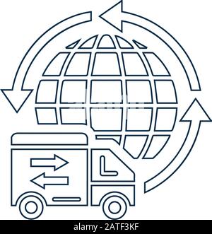 Ben organizzato e completamente modificabile consegna globale, consegna rapida, spedizione in tutto il mondo icona per qualsiasi uso. Grazie per l'utilizzo. Illustrazione Vettoriale