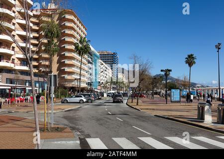 Paseo Marítimo Rey de España, lungomare, lungomare, Fuengirola, Costa del Sol, Spagna Foto Stock