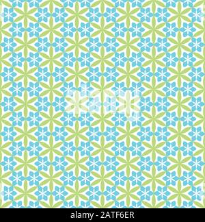 Sfondo con motivo floreale geometrico vettoriale senza giunture Illustrazione Vettoriale