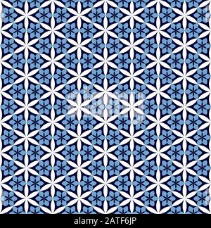 Sfondo con motivo floreale geometrico vettoriale senza giunture Illustrazione Vettoriale